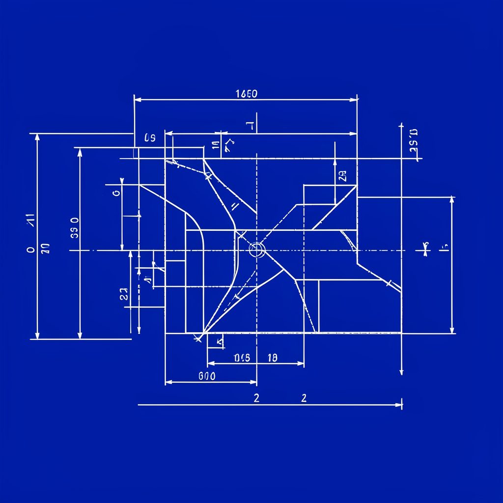 Soft green technical blueprint sketch with geometric lines and annotations on warm paper